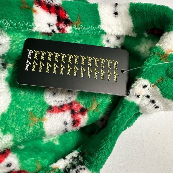 NWT Just Love Plus Size Fleece Lounge Pajama Pants Green Snowman Christmas - 2XL - Picture 6 of 7